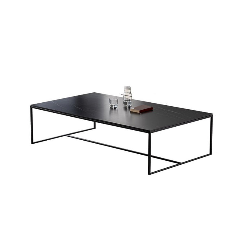 Trestle Base Design Cocktail Table Black Gold/white Coffee Table