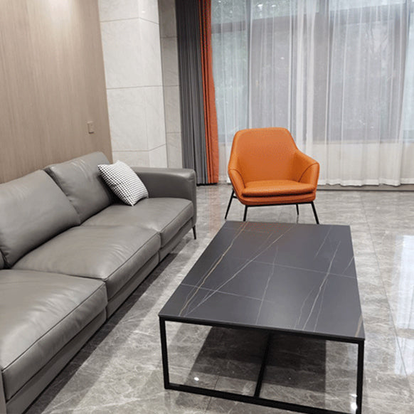 Trestle Base Design Cocktail Table Black Gold/white Coffee Table