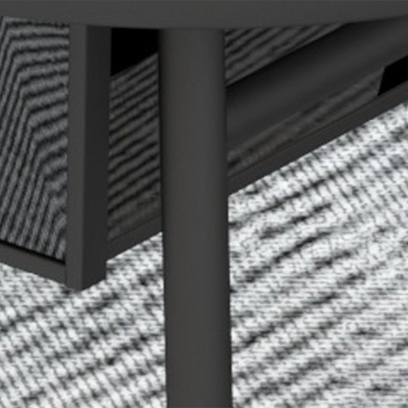 Glam Style with 2 Drawers Black/White Top Gold Metal Footer Coffee Table