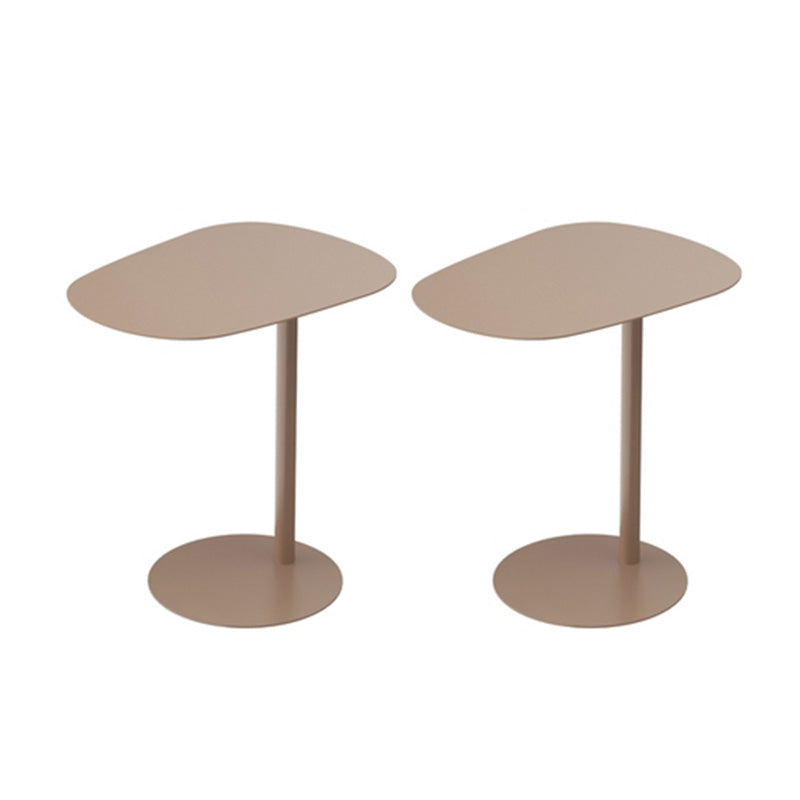 Mid-Century Metal Geometric End Table Pedestal Side Table for Living Room