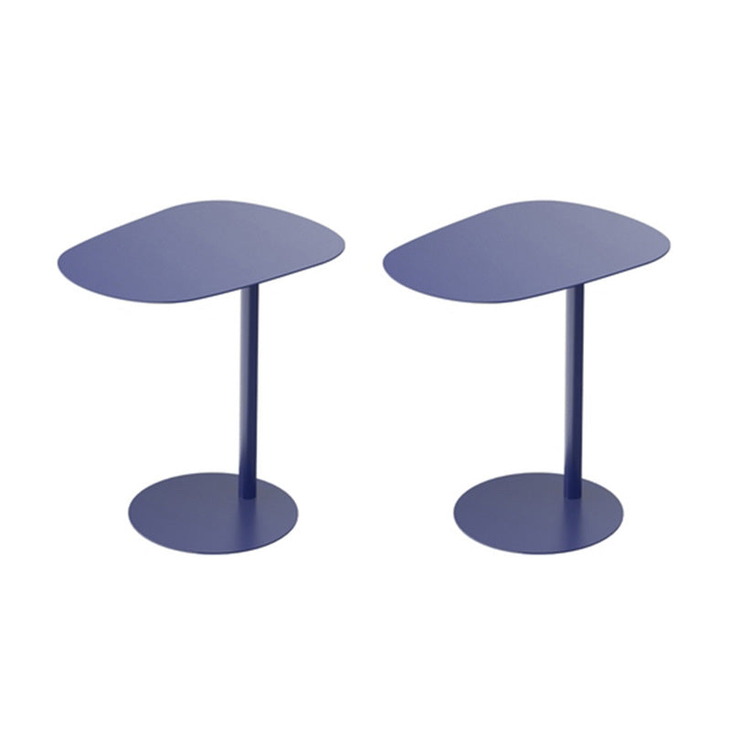 Mid-Century Metal Geometric End Table Pedestal Side Table for Living Room