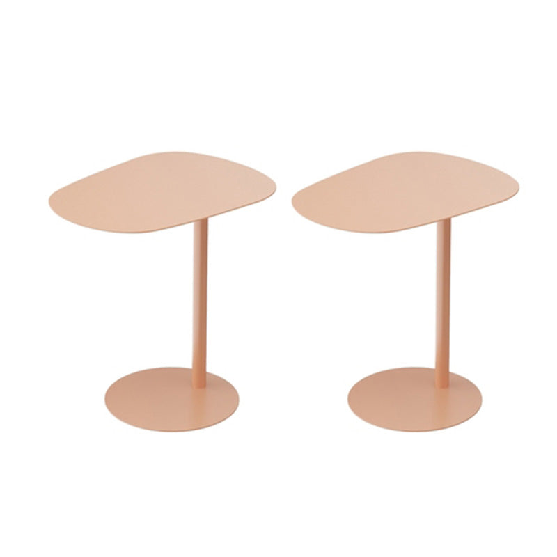 Mid-Century Metal Geometric End Table Pedestal Side Table for Living Room