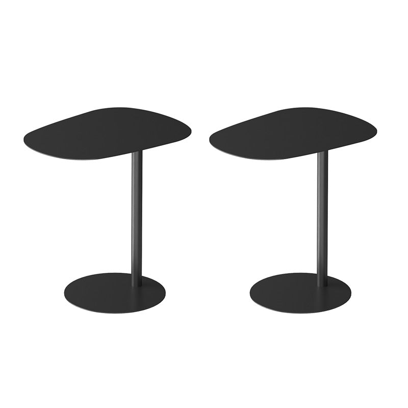 Mid-Century Metal Geometric End Table Pedestal Side Table for Living Room