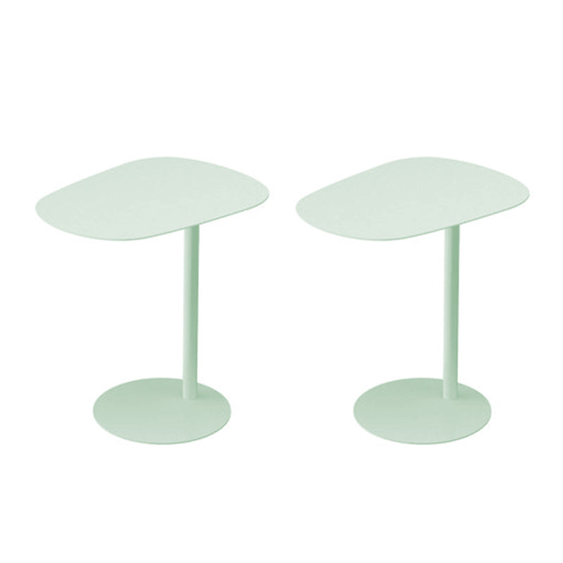 Mid-Century Metal Geometric End Table Pedestal Side Table for Living Room