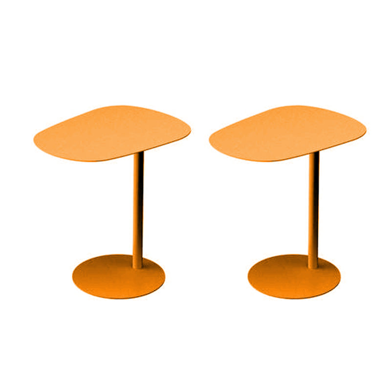 Mid-Century Metal Geometric End Table Pedestal Side Table for Living Room