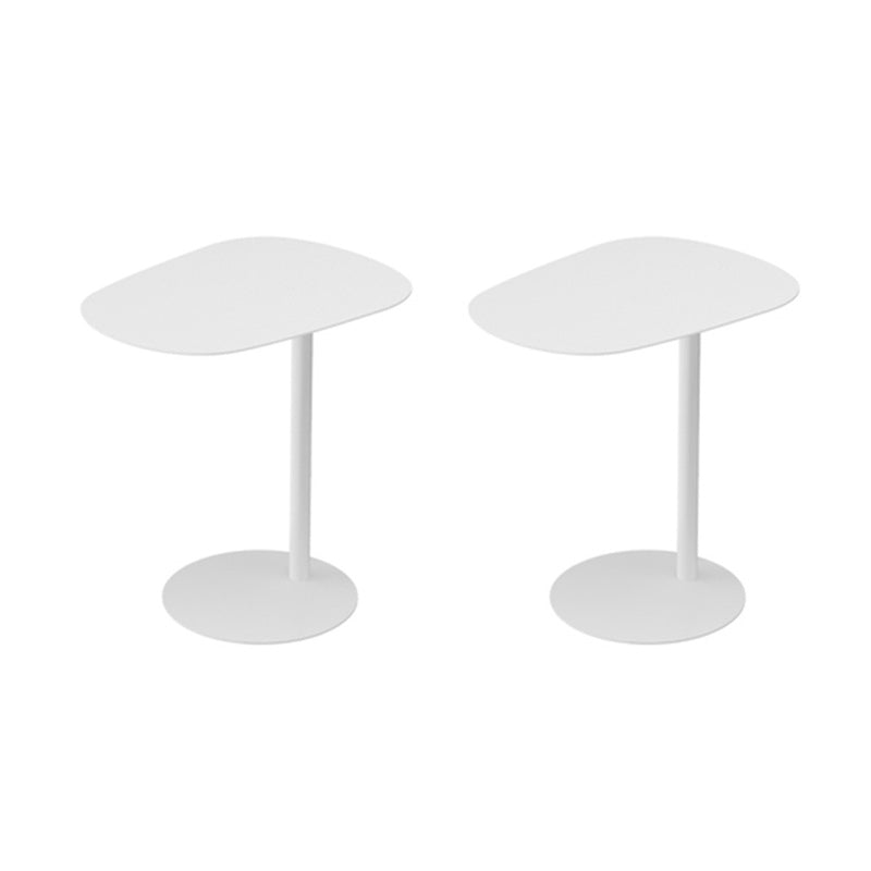 Mid-Century Metal Geometric End Table Pedestal Side Table for Living Room