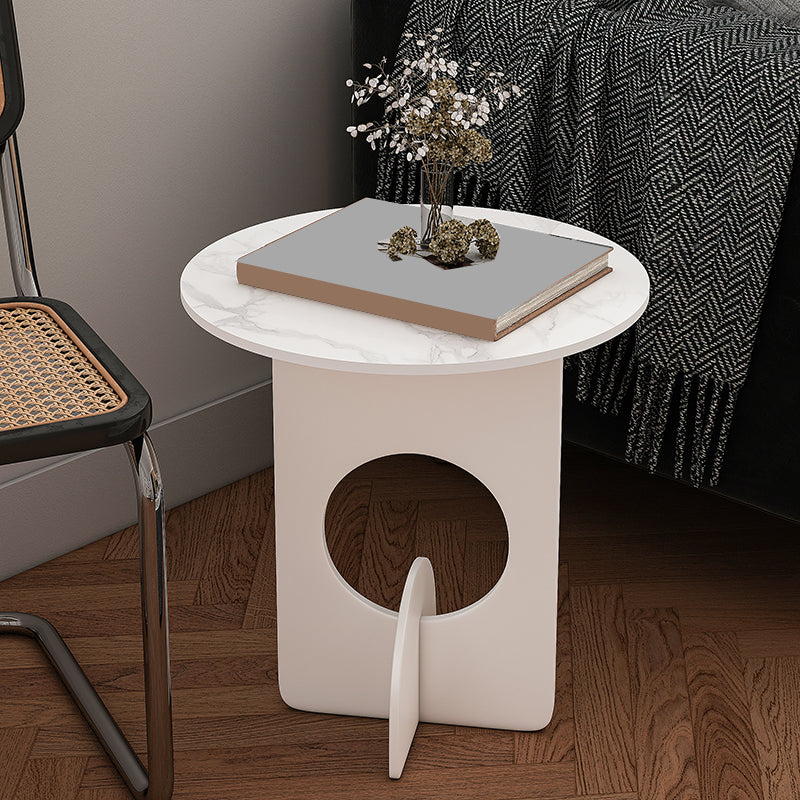 Mid-Century Round Side End Table Metal Abstract End Table for Living Room