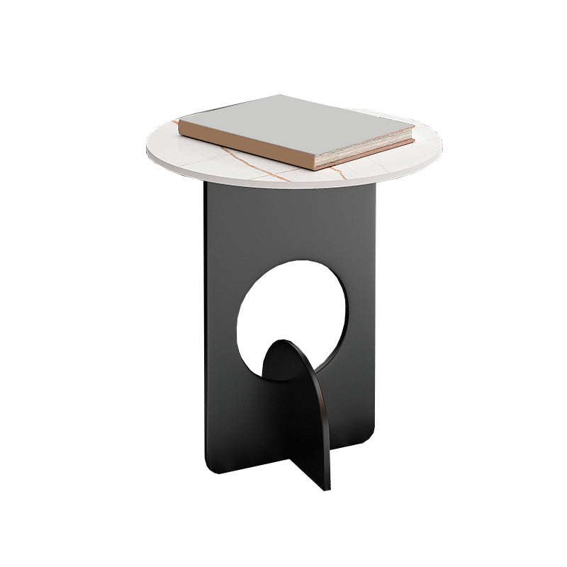 Mid-Century Round Side End Table Metal Abstract End Table for Living Room