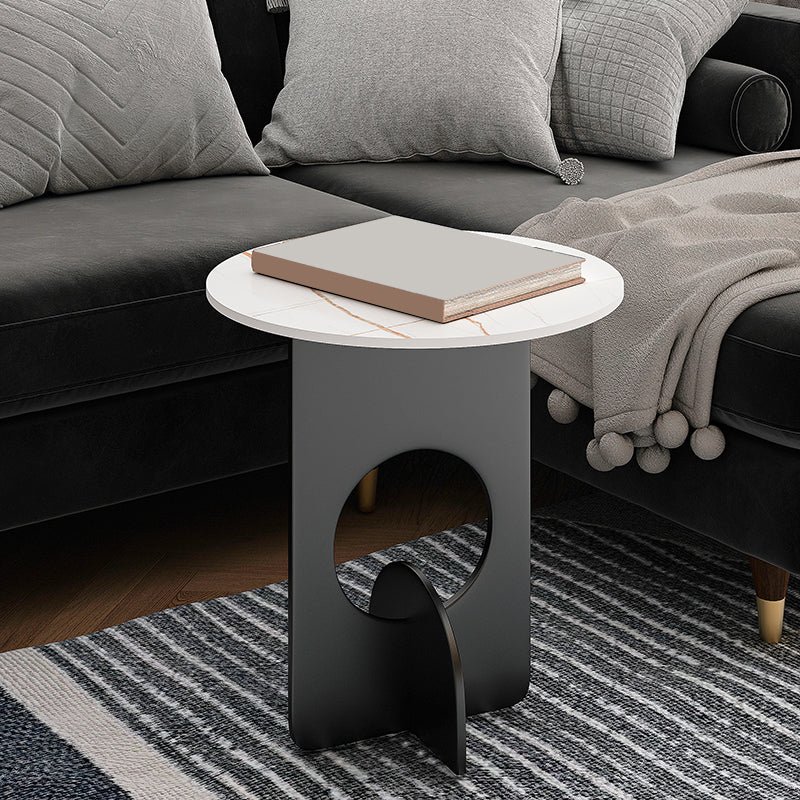 Mid-Century Round Side End Table Metal Abstract End Table for Living Room