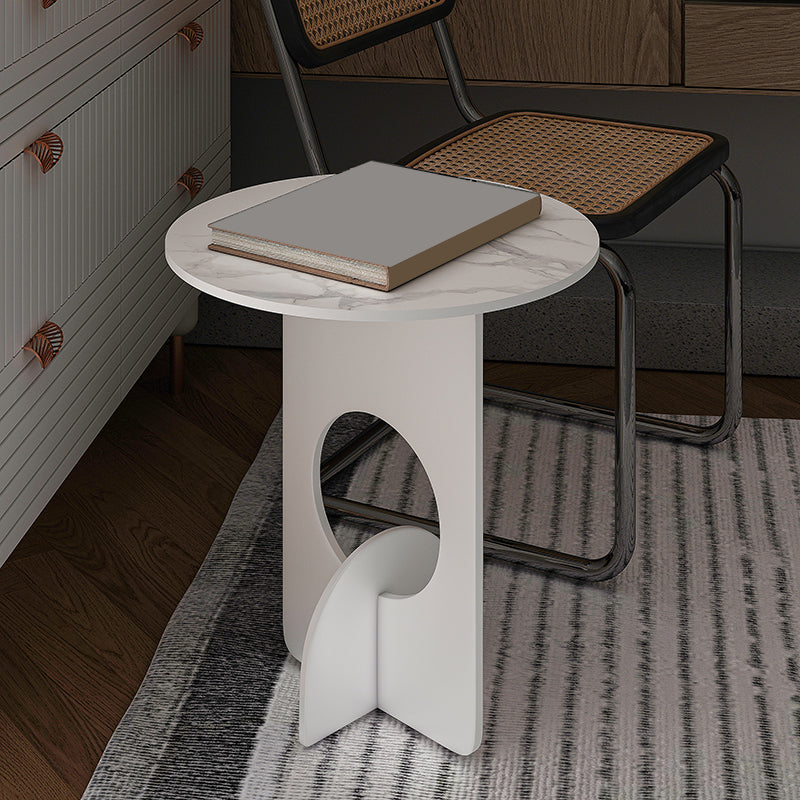 Mid-Century Round Side End Table Metal Abstract End Table for Living Room