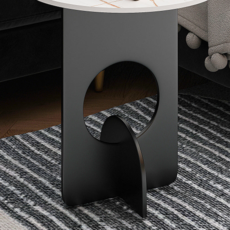 Mid-Century Round Side End Table Metal Abstract End Table for Living Room