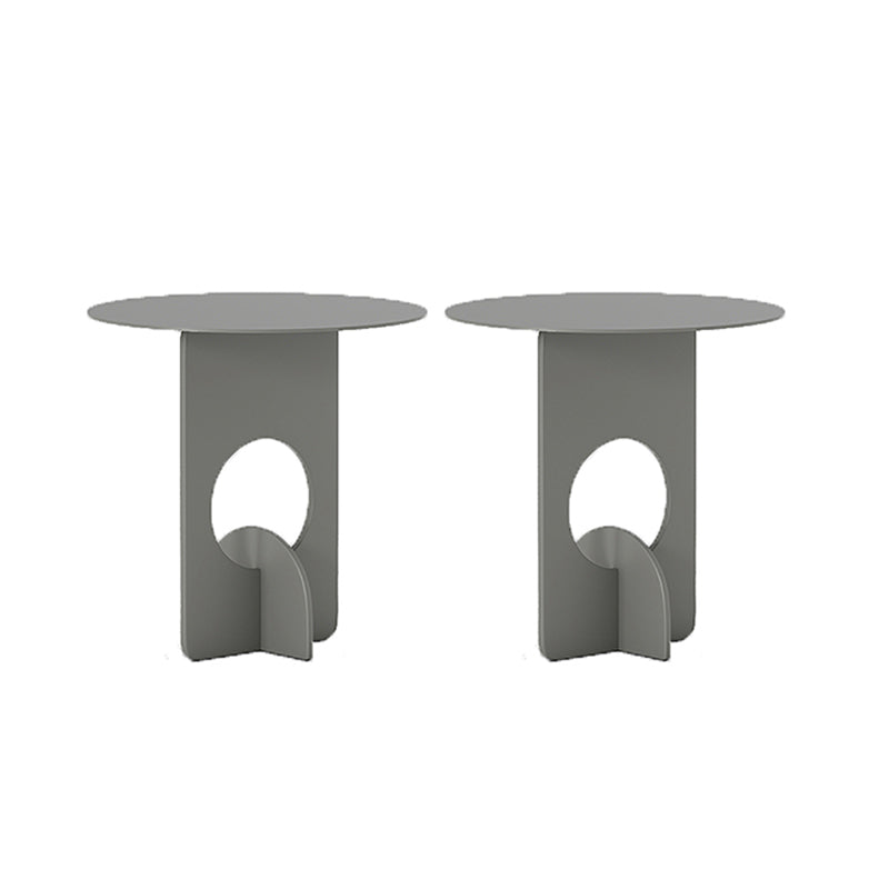 Mid-Century Round Side End Table Metal Abstract End Table for Living Room