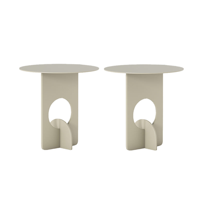 Mid-Century Round Side End Table Metal Abstract End Table for Living Room