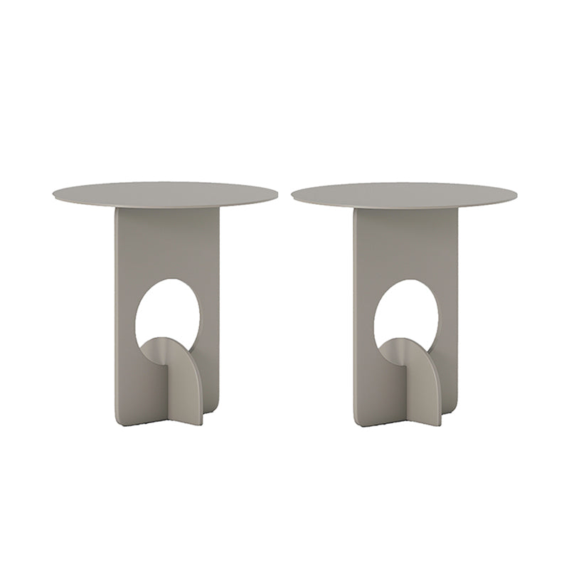 Mid-Century Round Side End Table Metal Abstract End Table for Living Room
