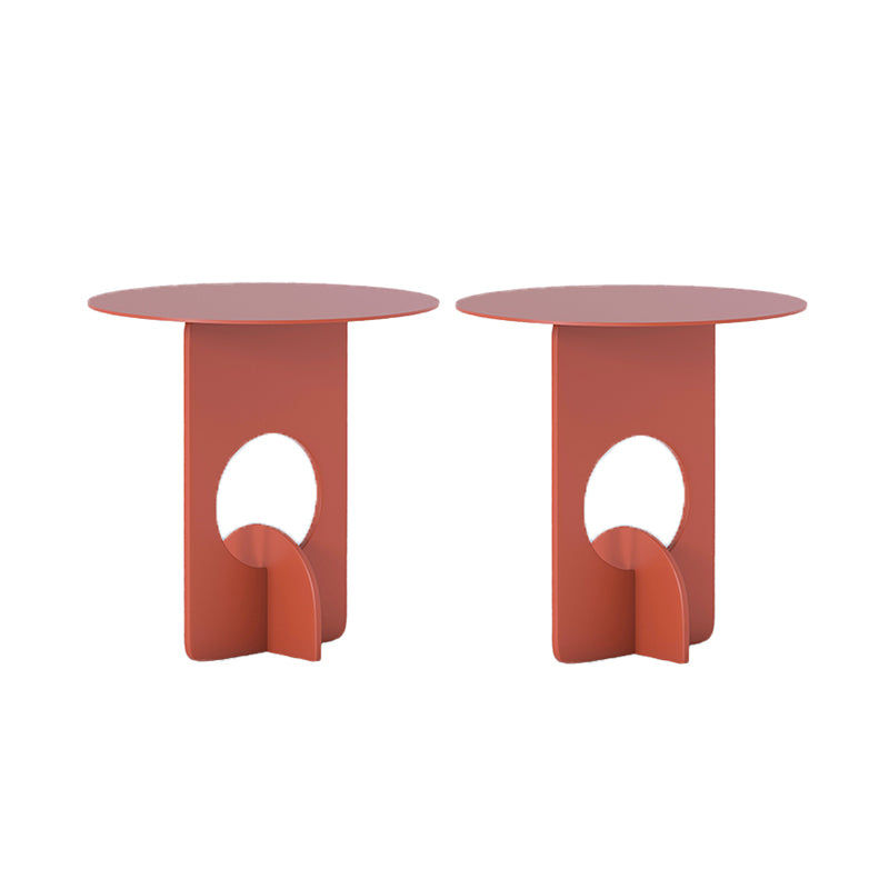 Mid-Century Round Side End Table Metal Abstract End Table for Living Room