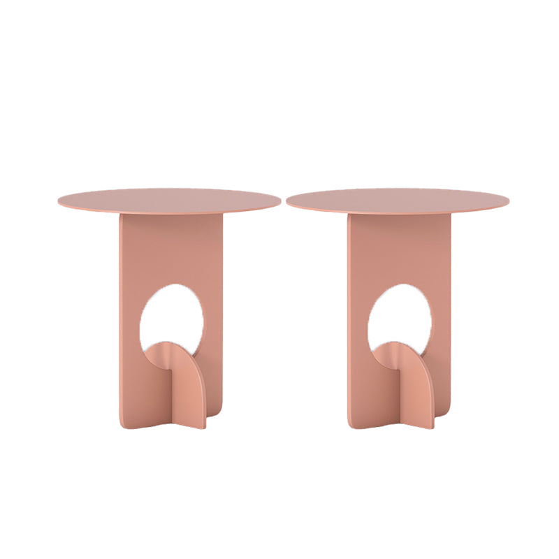 Mid-Century Round Side End Table Metal Abstract End Table for Living Room