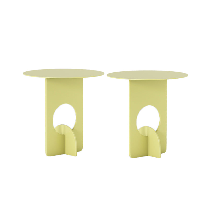 Mid-Century Round Side End Table Metal Abstract End Table for Living Room