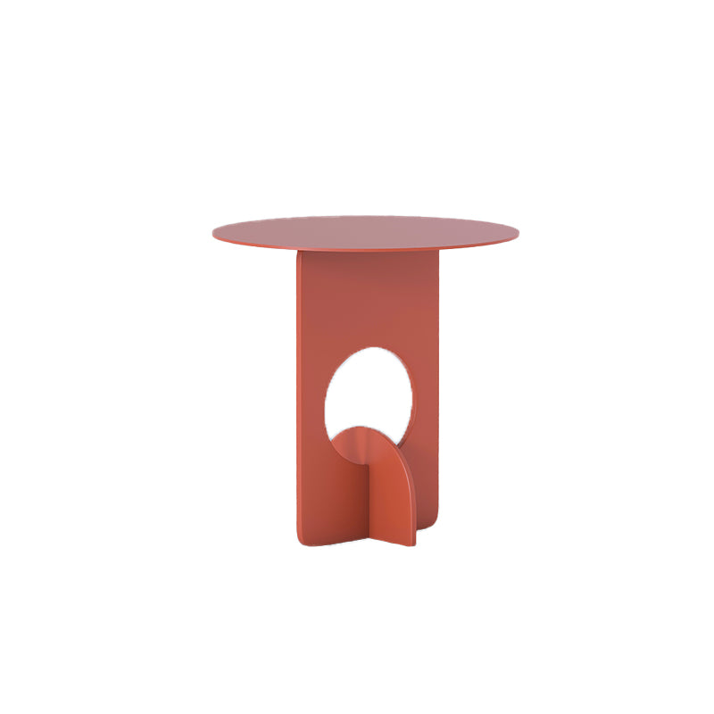 Mid-Century Round Side End Table Metal Abstract End Table for Living Room