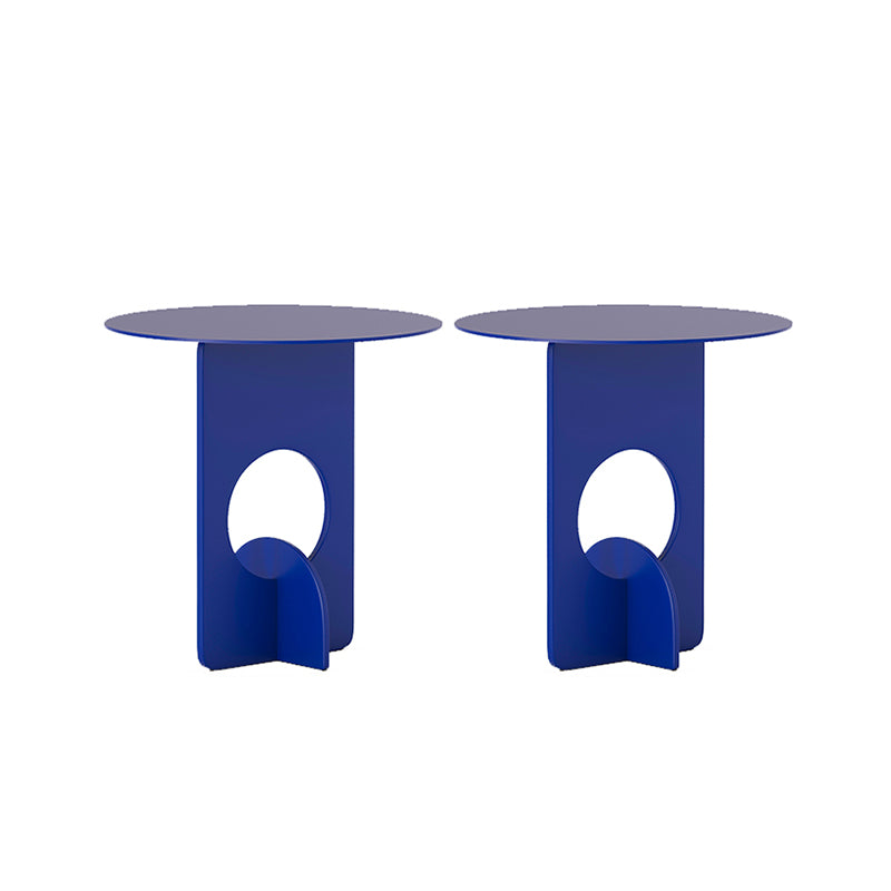 Mid-Century Round Side End Table Metal Abstract End Table for Living Room