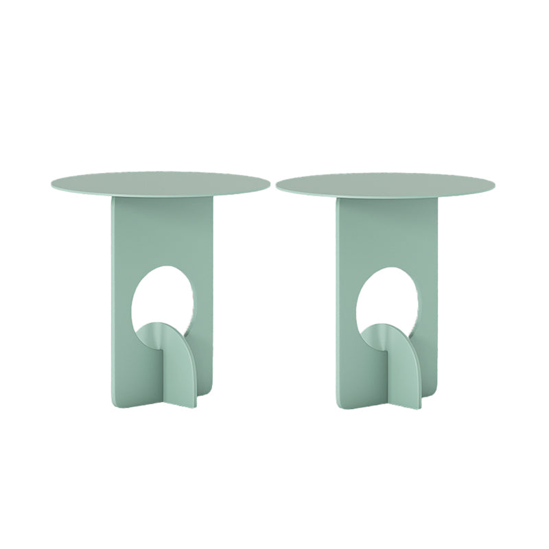 Mid-Century Round Side End Table Metal Abstract End Table for Living Room