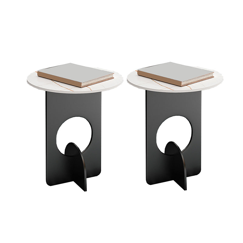 Mid-Century Round Side End Table Metal Abstract End Table for Living Room
