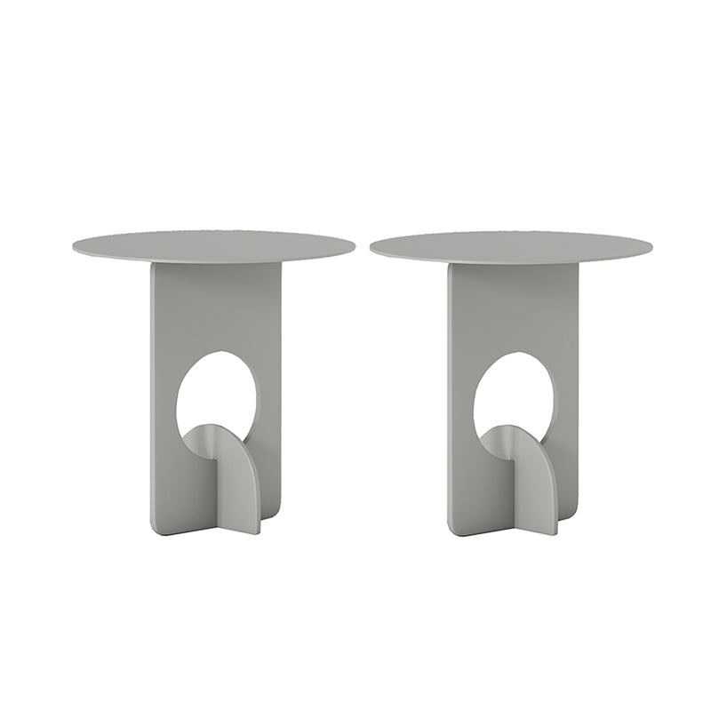 Mid-Century Round Side End Table Metal Abstract End Table for Living Room