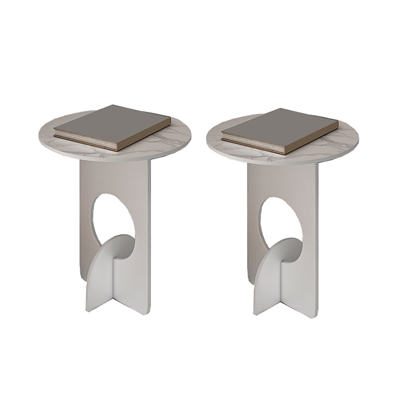 Mid-Century Round Side End Table Metal Abstract End Table for Living Room