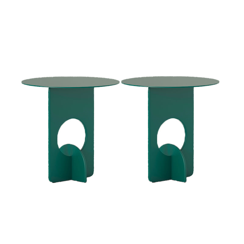 Mid-Century Round Side End Table Metal Abstract End Table for Living Room