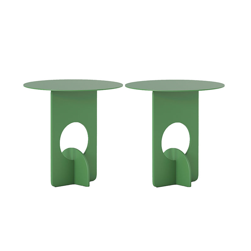 Mid-Century Round Side End Table Metal Abstract End Table for Living Room