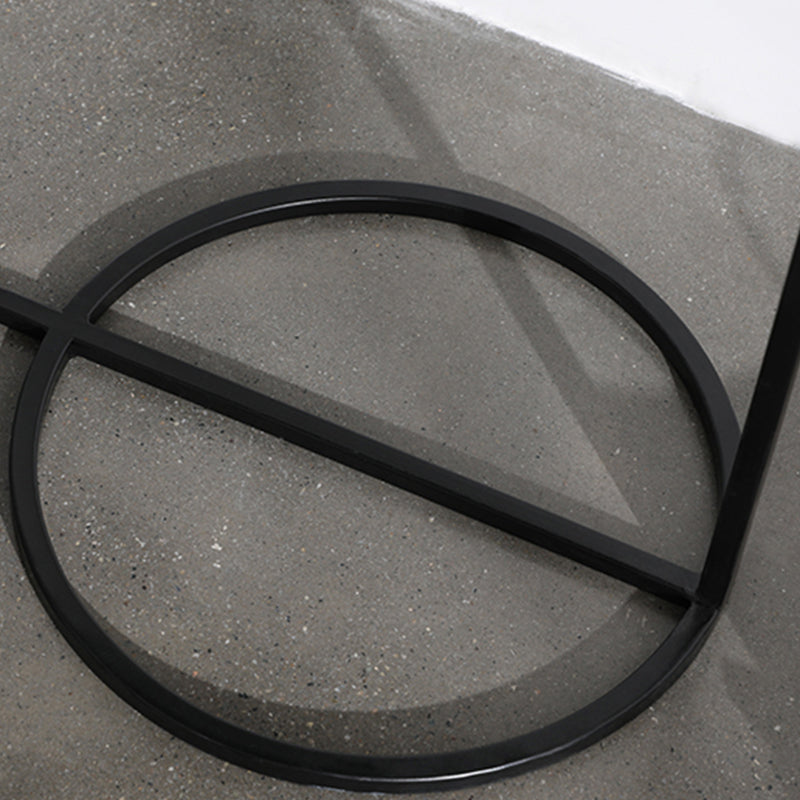 Mid-Century Modern Iron 2-Tier Side Table in Black and White