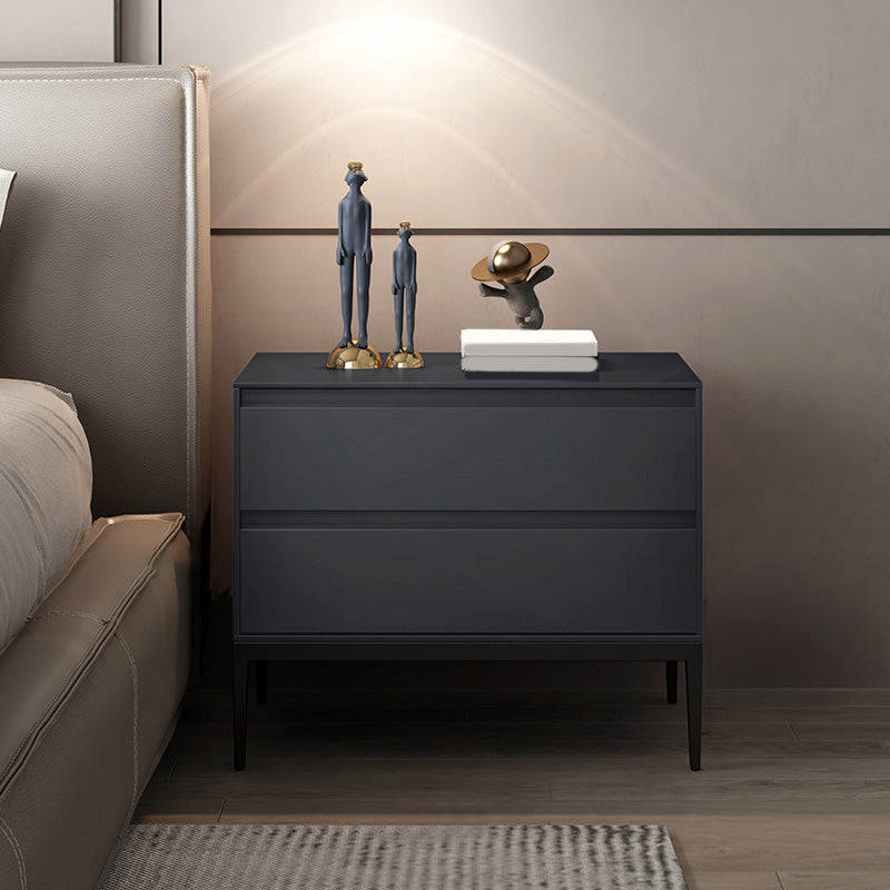 Wood 2-drawer Nightstand 20" Tall Accent Table Nightstand with 4 Legs