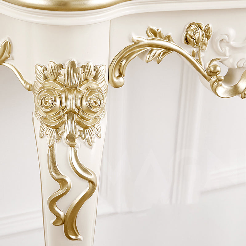 Victorian Hall 4 Legs Solid Wood Half Moon Console Accent Table