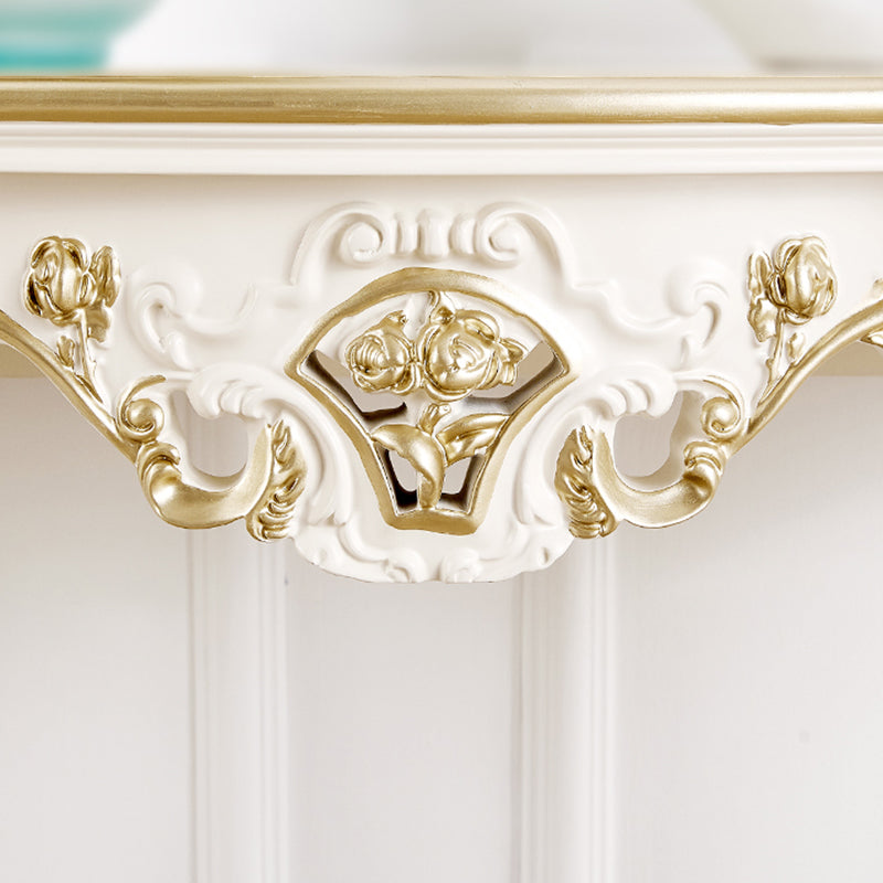 Victorian Hall 4 Legs Solid Wood Half Moon Console Accent Table