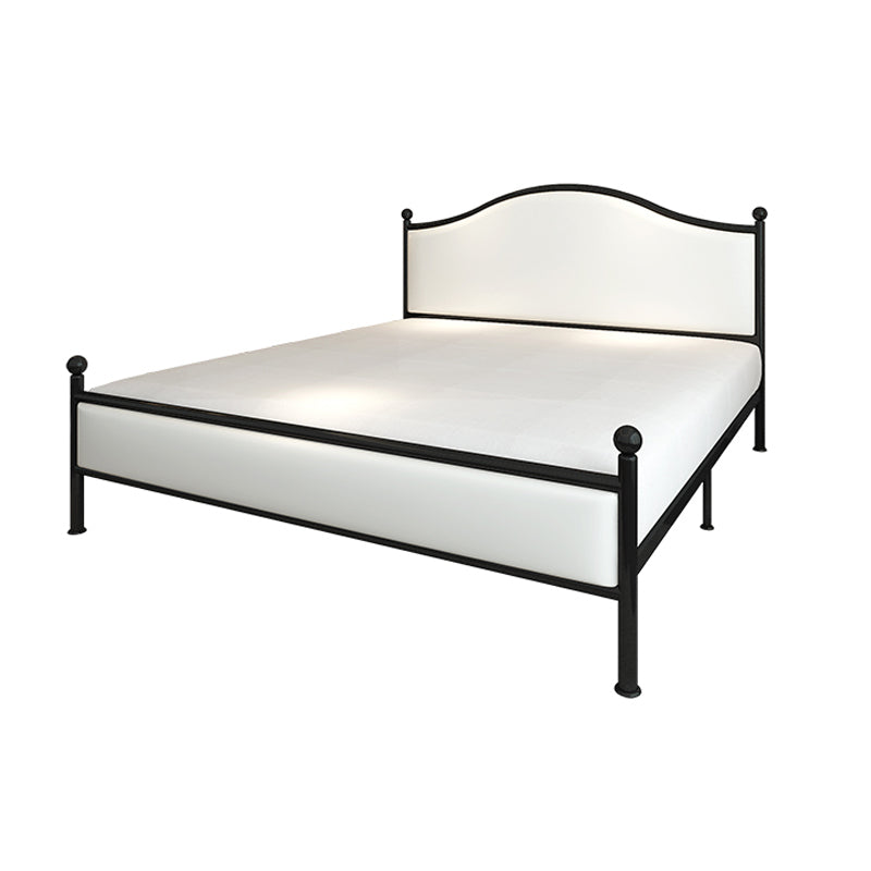 Contemporary Style Metal Standard Bed, Panel Arched Headboard Bed
