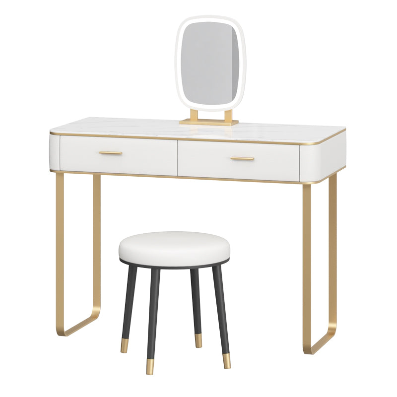 Luxurious Vanity Set 1 Storage Drawer with Mirror & Padded Stool
