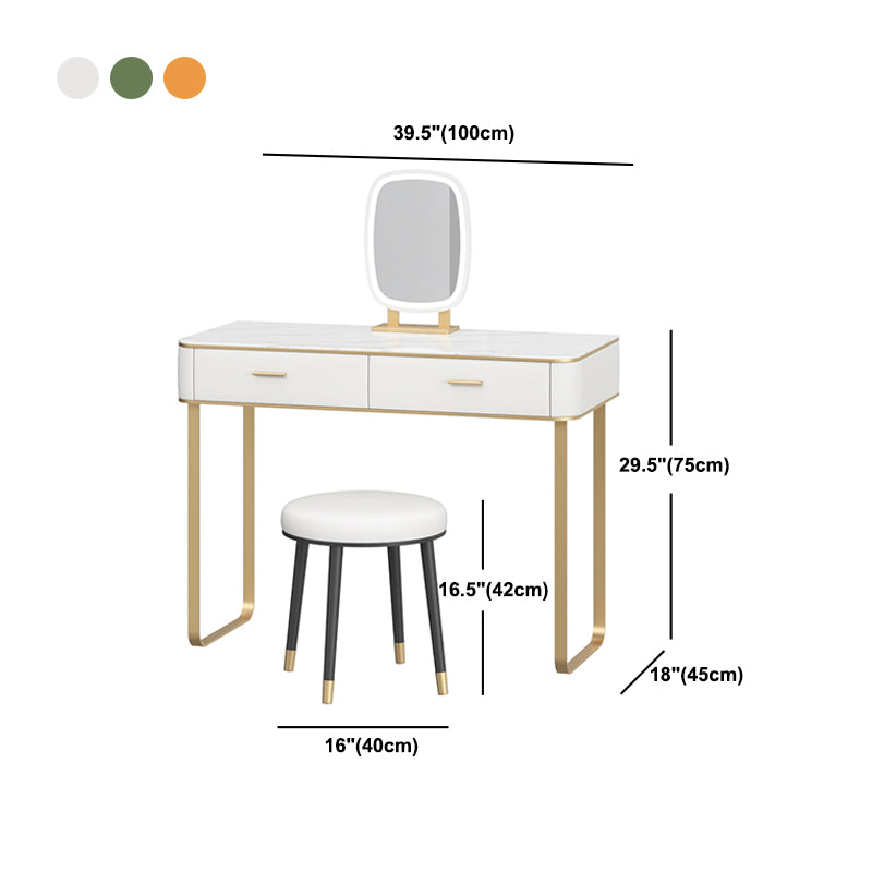 Luxurious Vanity Set 1 Storage Drawer with Mirror & Padded Stool
