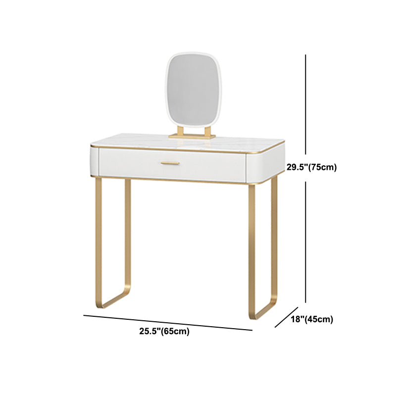 Luxurious Vanity Set 1 Storage Drawer with Mirror & Padded Stool