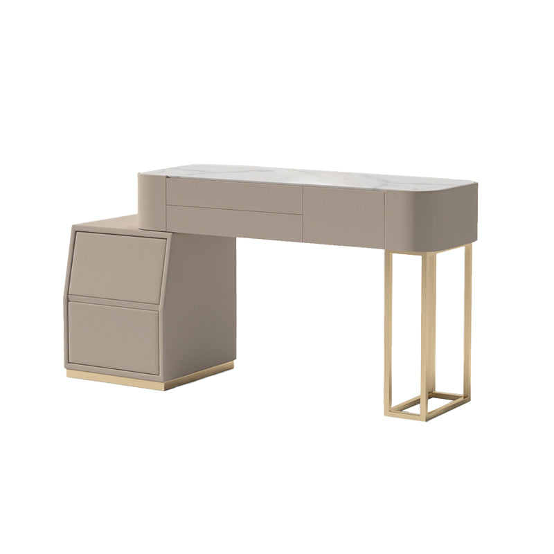 Luxurious 5 Storage Drawer Solid Wood Desk 31.5" Makeup Vanity Desk