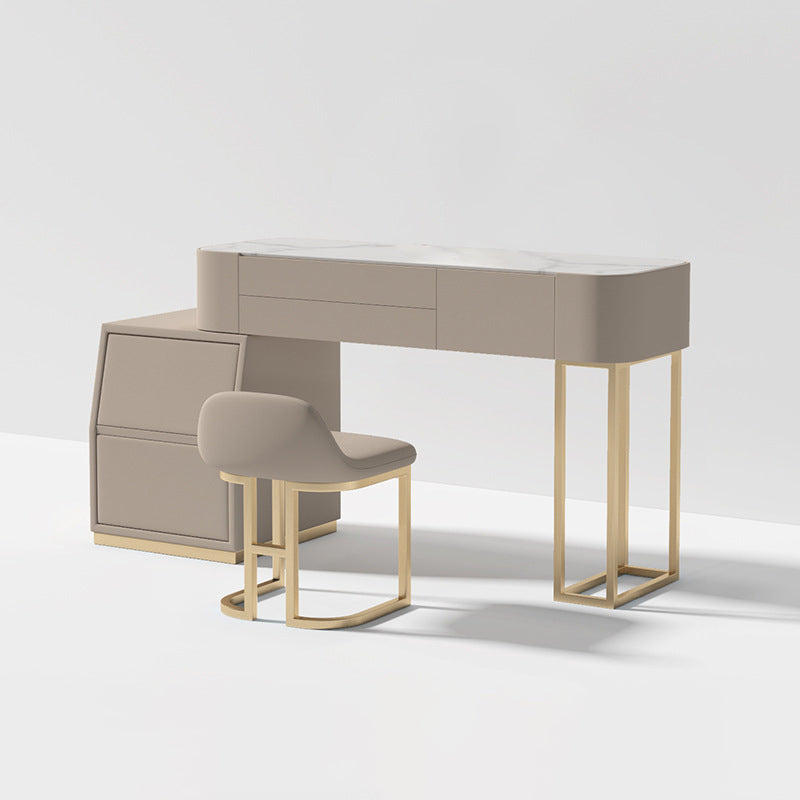 Luxurious 5 Storage Drawer Solid Wood Desk 31.5" Makeup Vanity Desk