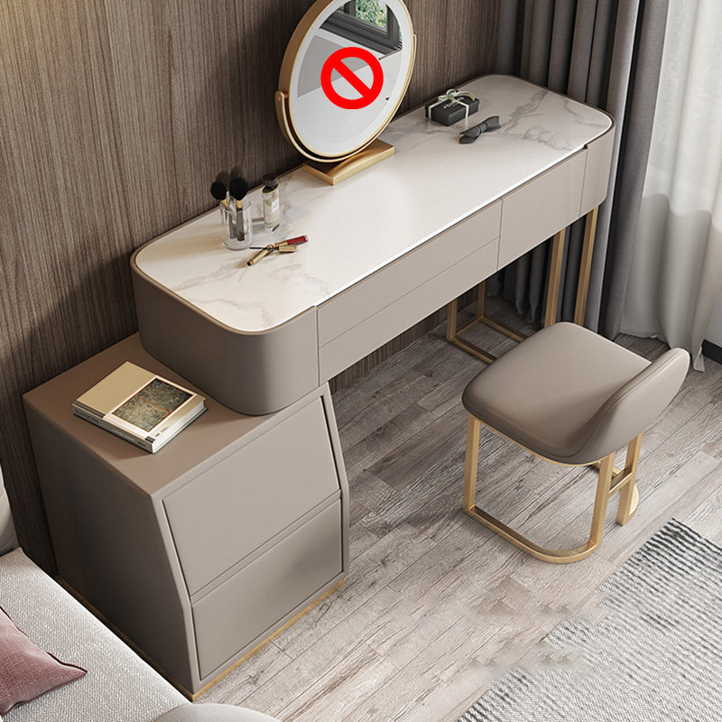 Luxurious 5 Storage Drawer Solid Wood Desk 31.5" Makeup Vanity Desk