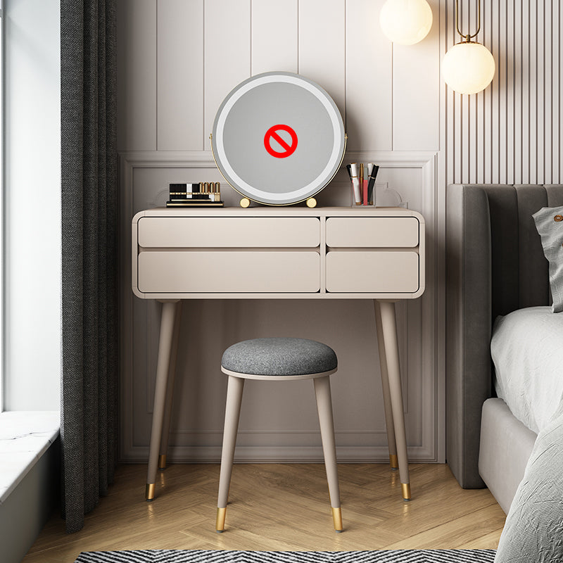 Modern Wooden Vanity Set with Stool for Living Room 31.5" High