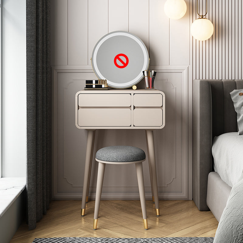 Modern Wooden Vanity Set with Stool for Living Room 31.5" High