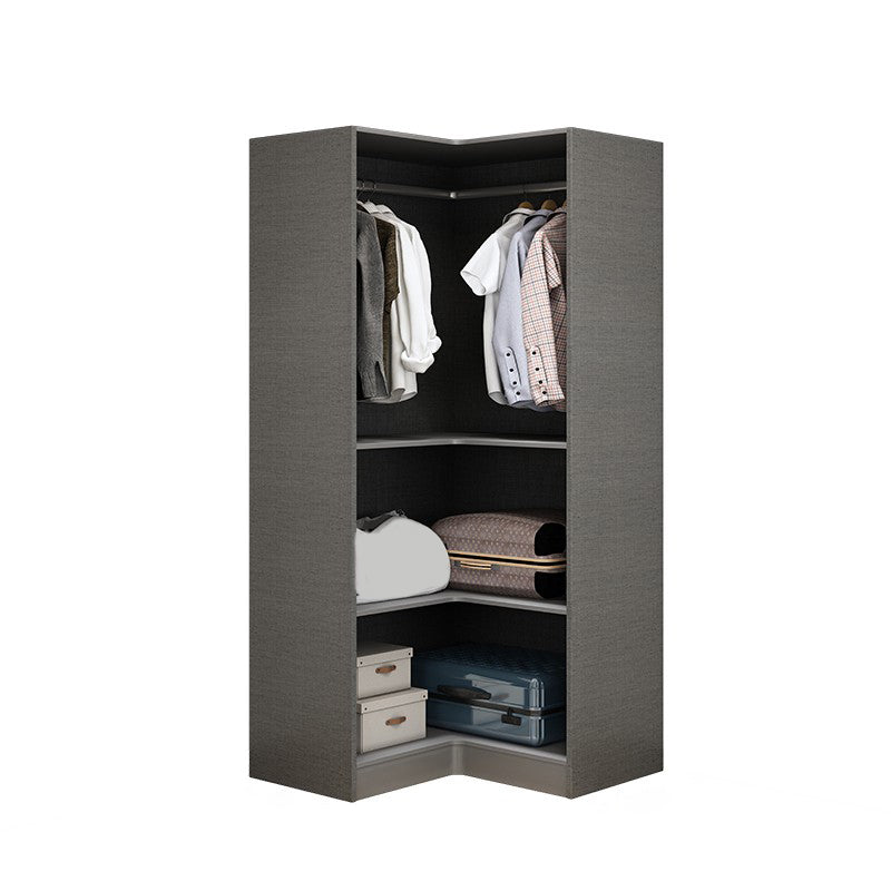 Glass and Wood Wardrobe Cabinet Contemporary Wardrobe Closet