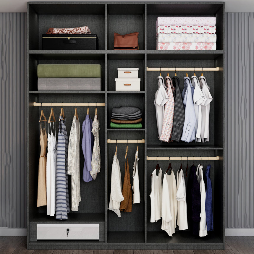 Modern Storage Cabinet Engineered Wood Wardrobe Armoire for Bedroom