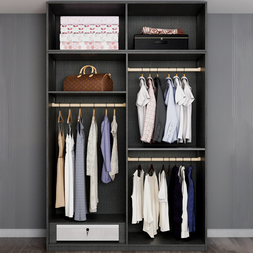 Modern Storage Cabinet Engineered Wood Wardrobe Armoire for Bedroom
