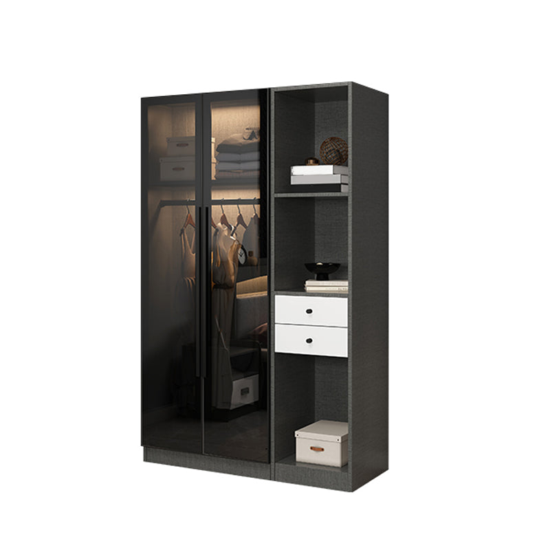 Modern Style Storage Cabinet for Home Mirrored Finish Cabinet with Glass Door
