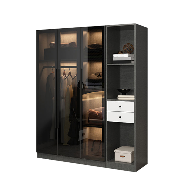 Modern Style Storage Cabinet for Home Mirrored Finish Cabinet with Glass Door