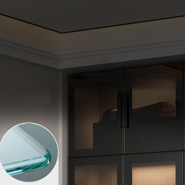 Modern Style Storage Cabinet for Home Mirrored Finish Cabinet with Glass Door