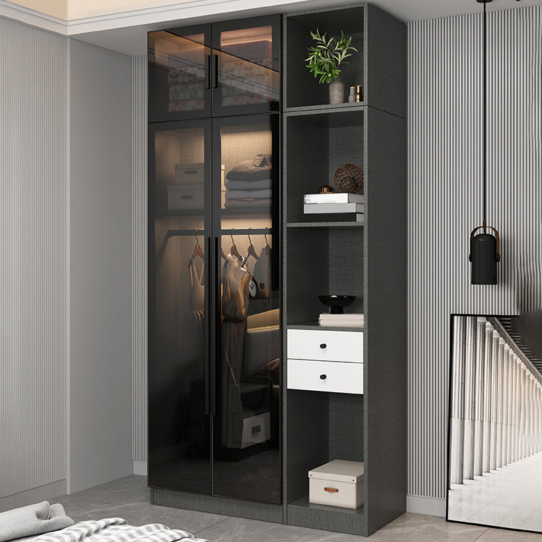Modern Style Storage Cabinet for Home Mirrored Finish Cabinet with Glass Door
