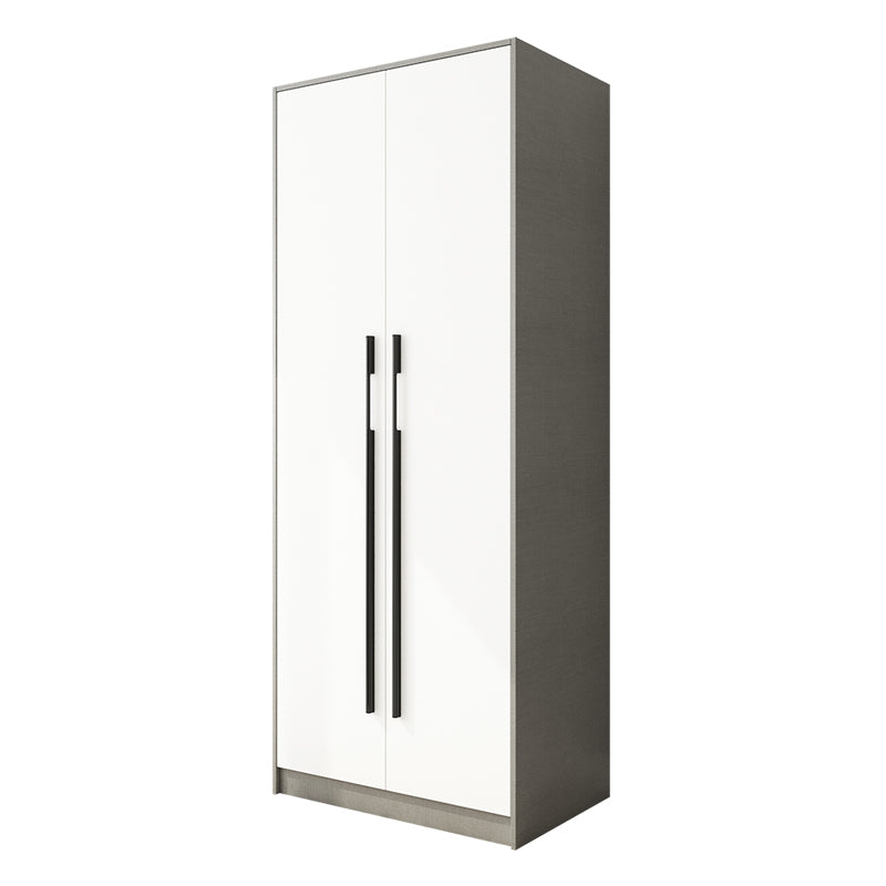 Engineered Wood Wardrobe Armoire Modern Home Wardrobe Cabinet with Solid Wood Clothing Rod